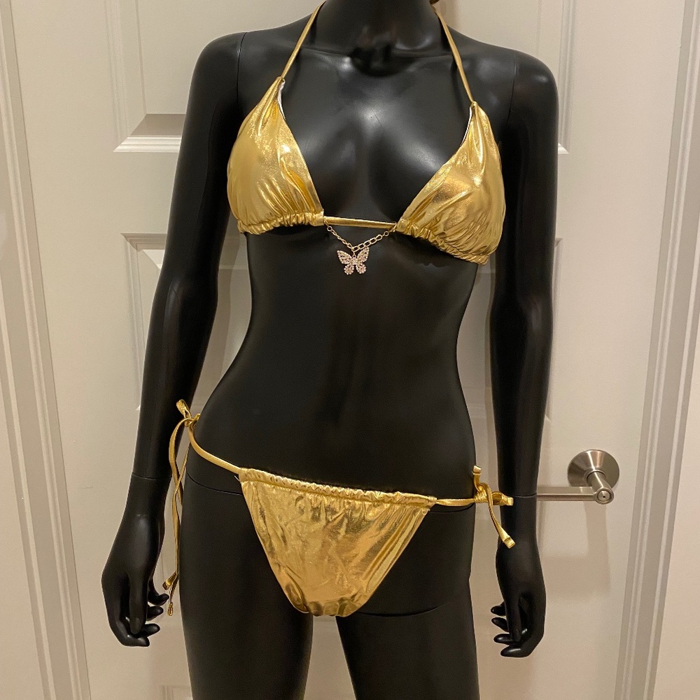 Metallic Gold Bikini with Charming Bikinis Charms!